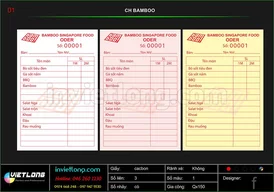 Mẫu Order nhà hàng Bamboo