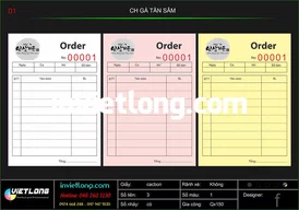 Mẫu Order Gà Tần Sâm