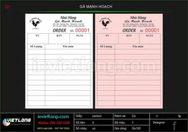 Mẫu Order nhà hàng Gà Mạnh Hoạch