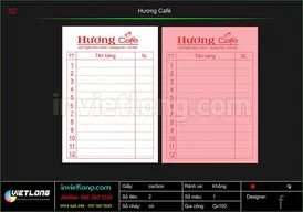 Mẫu Order Hương Cafe