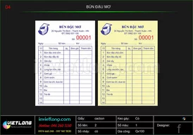 Mẫu Order Bún Đậu Mơ
