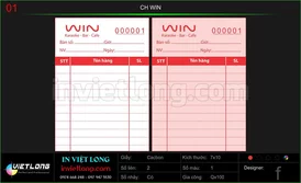 Mẫu Order quán Karaoke Win