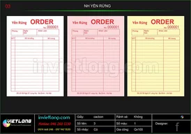 Mẫu Order NH Yến Rừng