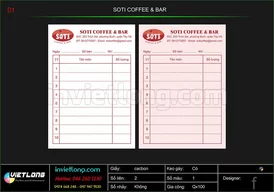 Mẫu Order Soti Bar