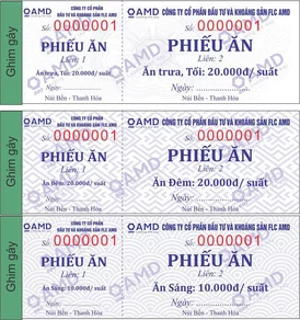 Mẫu phiếu ăn FLC