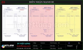 Mẫu giấy biên nhận Mạnh Bi