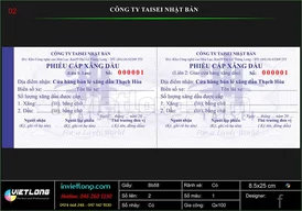 Mẫu phiếu cấp xăng dầu CTY Taisei Nhật Bản