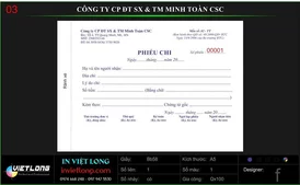 Phiếu chi công ty Minh Toàn CSC