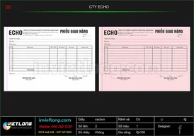 Mẫu phiếu giao hàng CTY ECHO