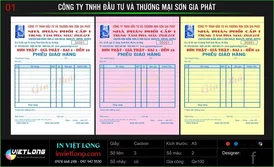 Phiếu giao hàng CTY Sơn Gia Phát