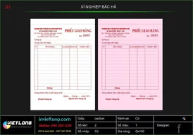 Phiếu giao hàng xí nghiệp Bắc Hà