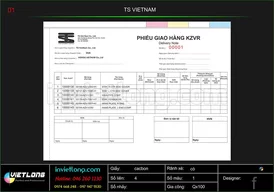 Mẫu phiếu giao hàng CTY TS Việt Nam