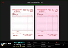 Mẫu phiếu giao hàng xí nghiệp Bắc hà