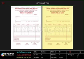 Mẫu phiếu nhập xuất kho CTY Hoàng Hải