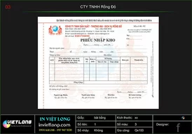 Phiếu nhập kho công ty Rồng Đỏ