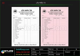 Mẫu phiếu thanh toán lẩu riêu 72