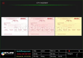 Mẫu phiếu thu chi CTY HIGHSKY