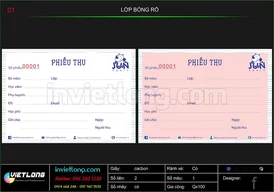 Mẫu phiếu thu lớp bóng rổ