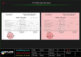 Mẫu phiếu thu chi CTY Nhân Sâm Hàn Quốc