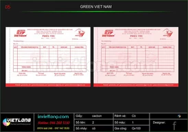 Mẫu phiếu thu chi Green VietNam