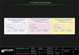 Mẫu phiếu nhập xuất CTY vận tải Tuyên Quang