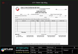 Mẫu phiếu xuất kho công ty Việt Hồng