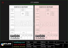 Mẫu phiếu Thanh Toán CTY Hanshin