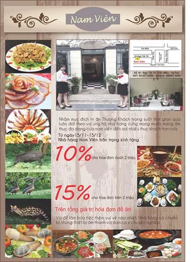 Mẫu tờ rơi nhà hàng Nam Viên