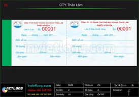 Mẫu vé xe CTY Hoàng Thảo Lâm