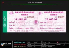 Mẫu vé xe CTY Tân Hoàng Hà