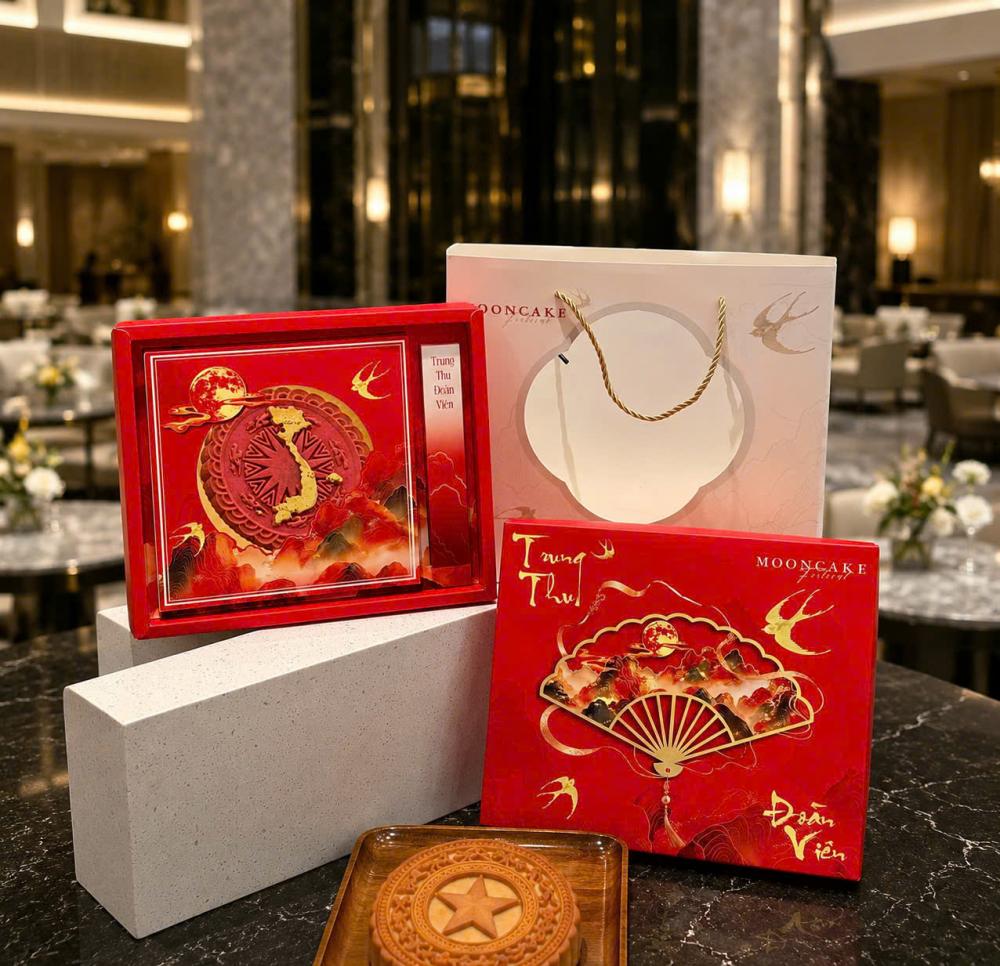 Mẫu vỏ hộp bánh trung thu 1 bánh 2026 Sơn Hà Đoàn Viên