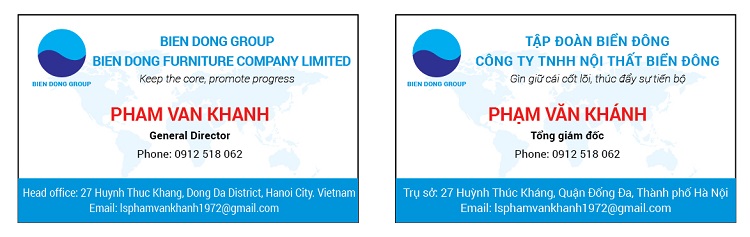 Card nội thất công ty biển đông