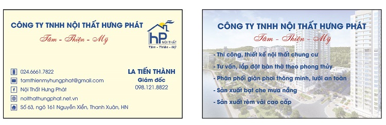 Card nội thất công ty Hưng Phát