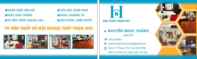Mẫu card nội thất công ty Hoàn Mỹ