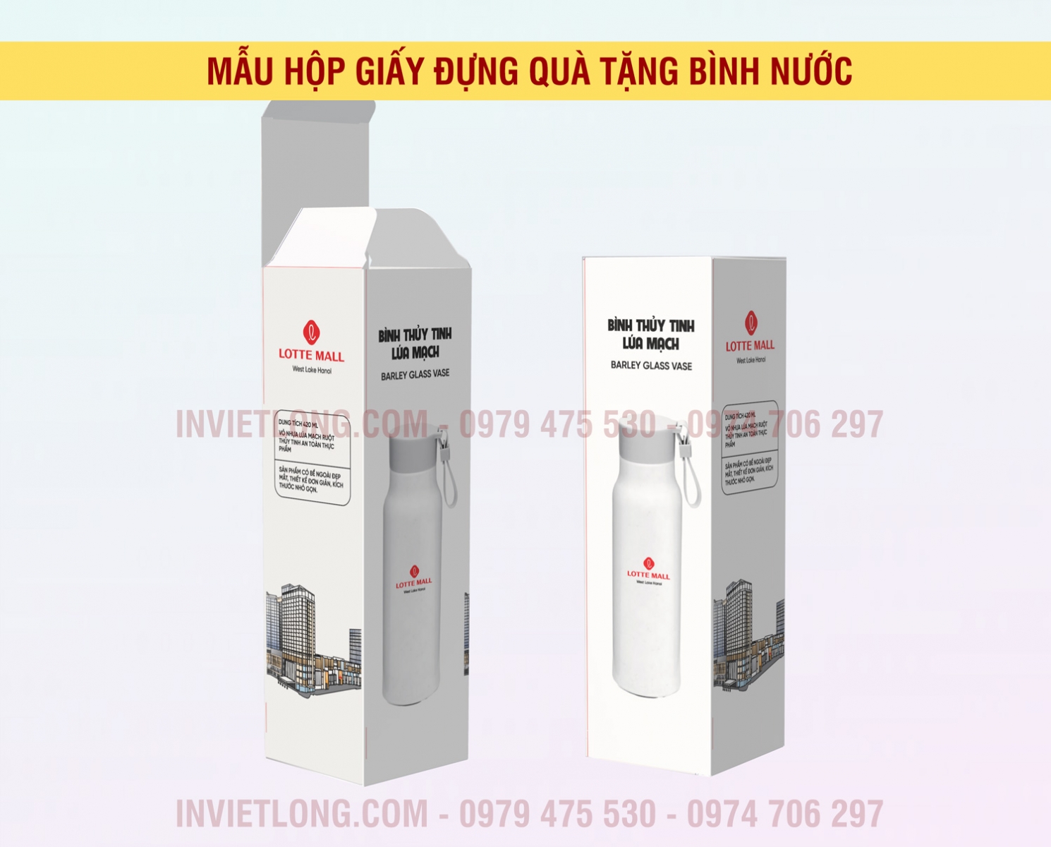 in hộp giấy đựng bình nhựa