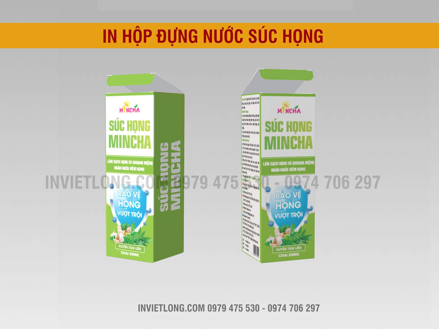 In hộp đựng chai nước súc họng