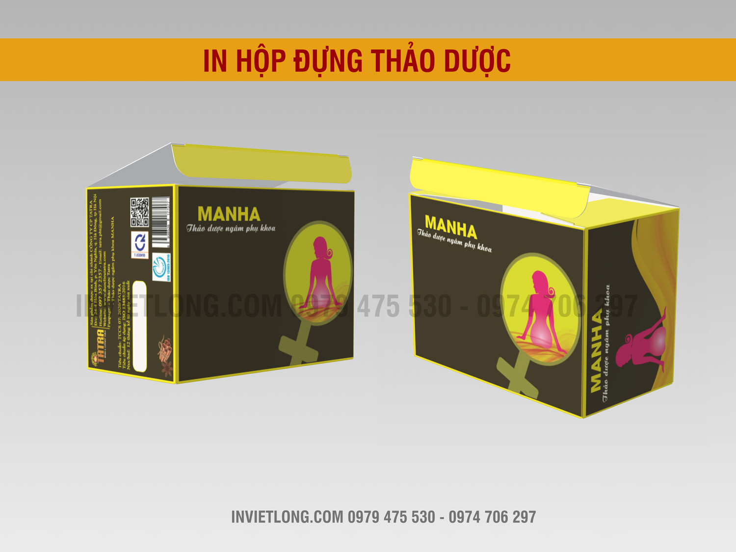 Mẫu hộp thuốc thảo dược ngâm phụ khoa