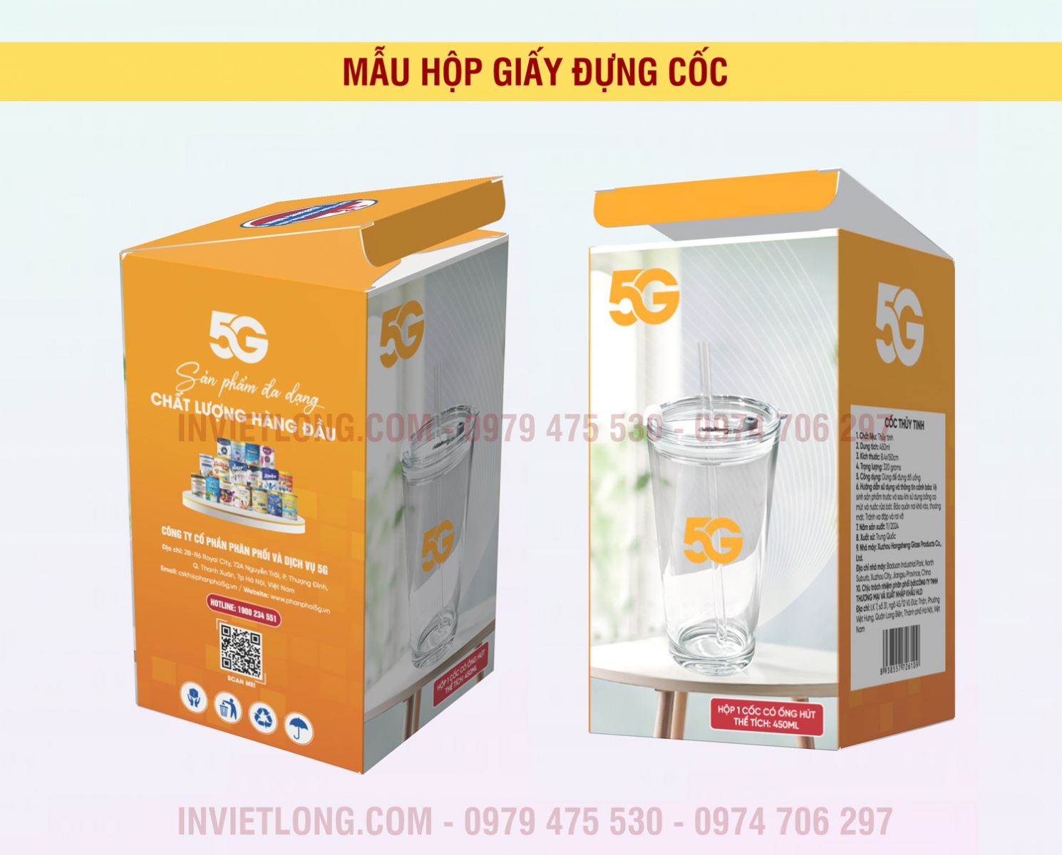 mẫu hộp giấy đựng cốc thủy tinh đẹp mắt