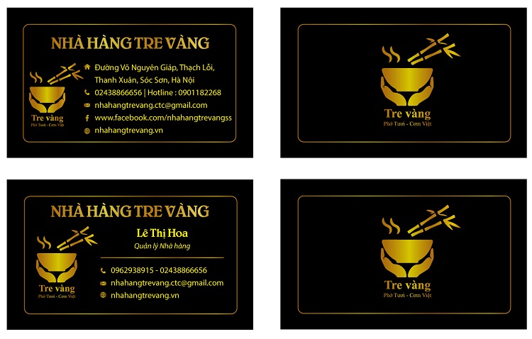 Card nhà hàng tre vàng