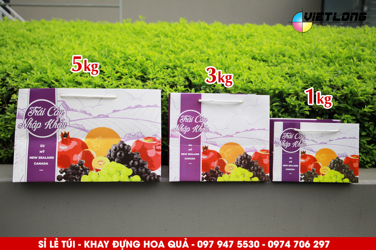 Mẫu túi đựng hoa quả màu tím huế ấn tượng