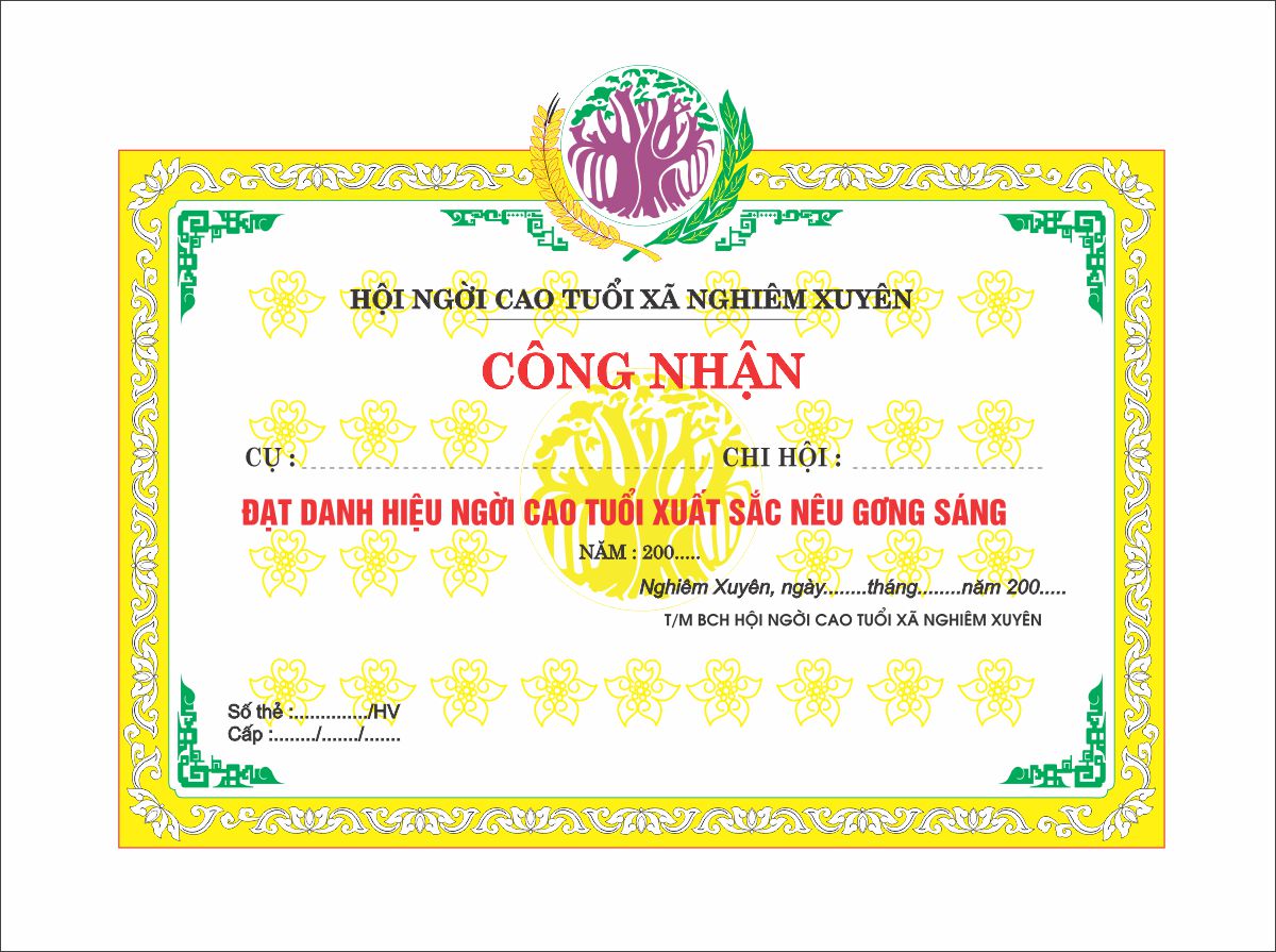 Mẫu giấy khen hội người cao tuổi