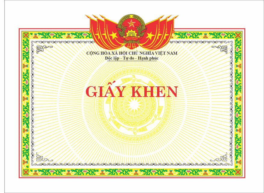 Mẫu phôi giấy khen