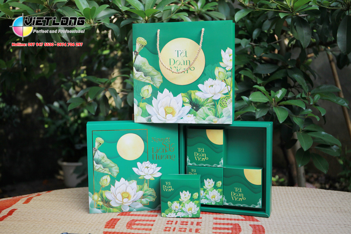 Mẫu hộp bánh trung thu Sen Xanh 2025 ấn tượng