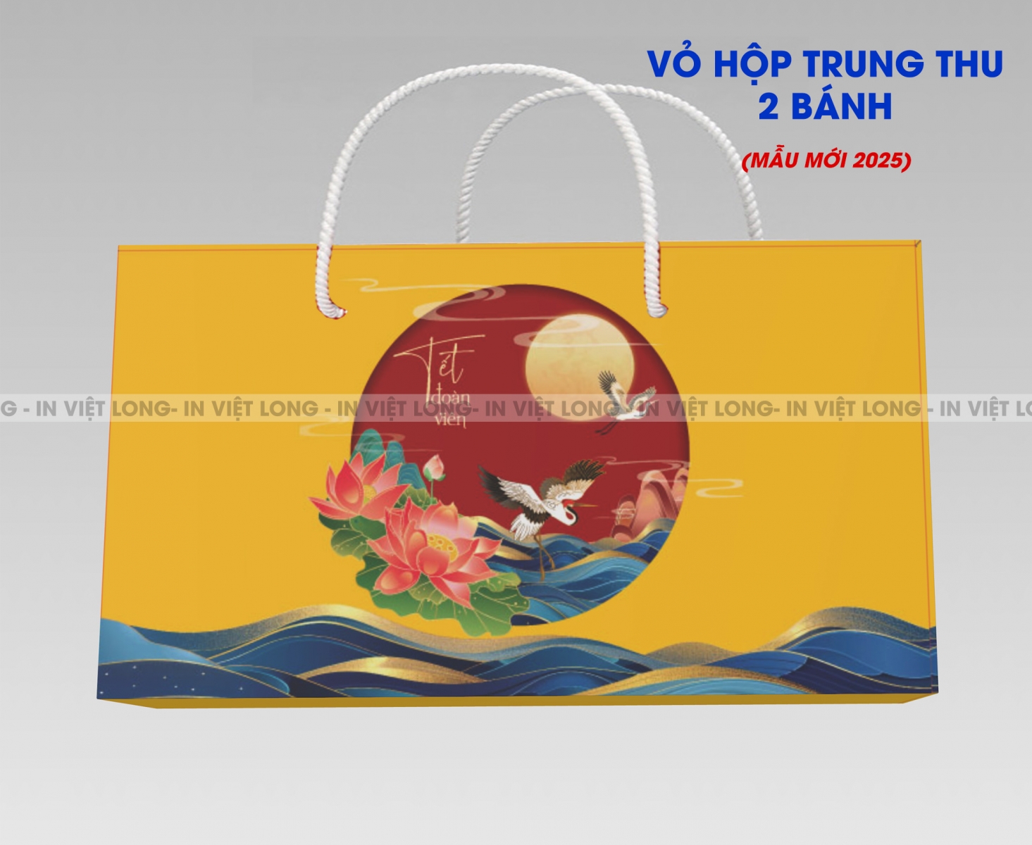 Mẫu hộp bánh trung thu 2 bánh 2025 ấn tượng