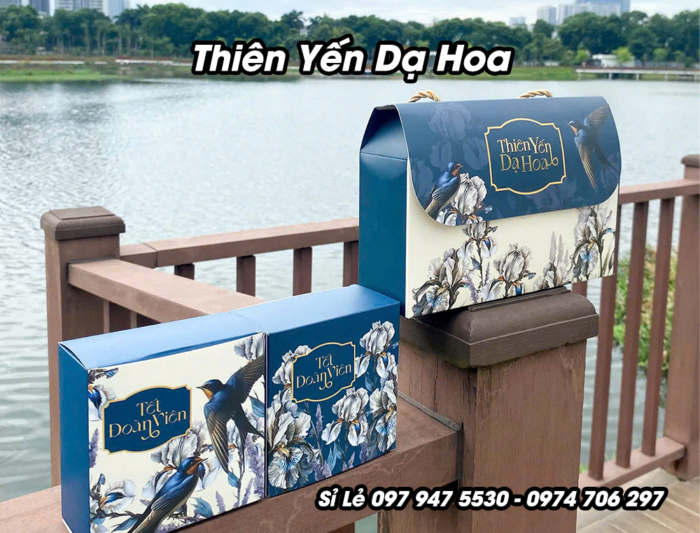 Mẫu vỏ hộp trung thu 2 bánh 2025 Thiên Yến Dạ Hoa