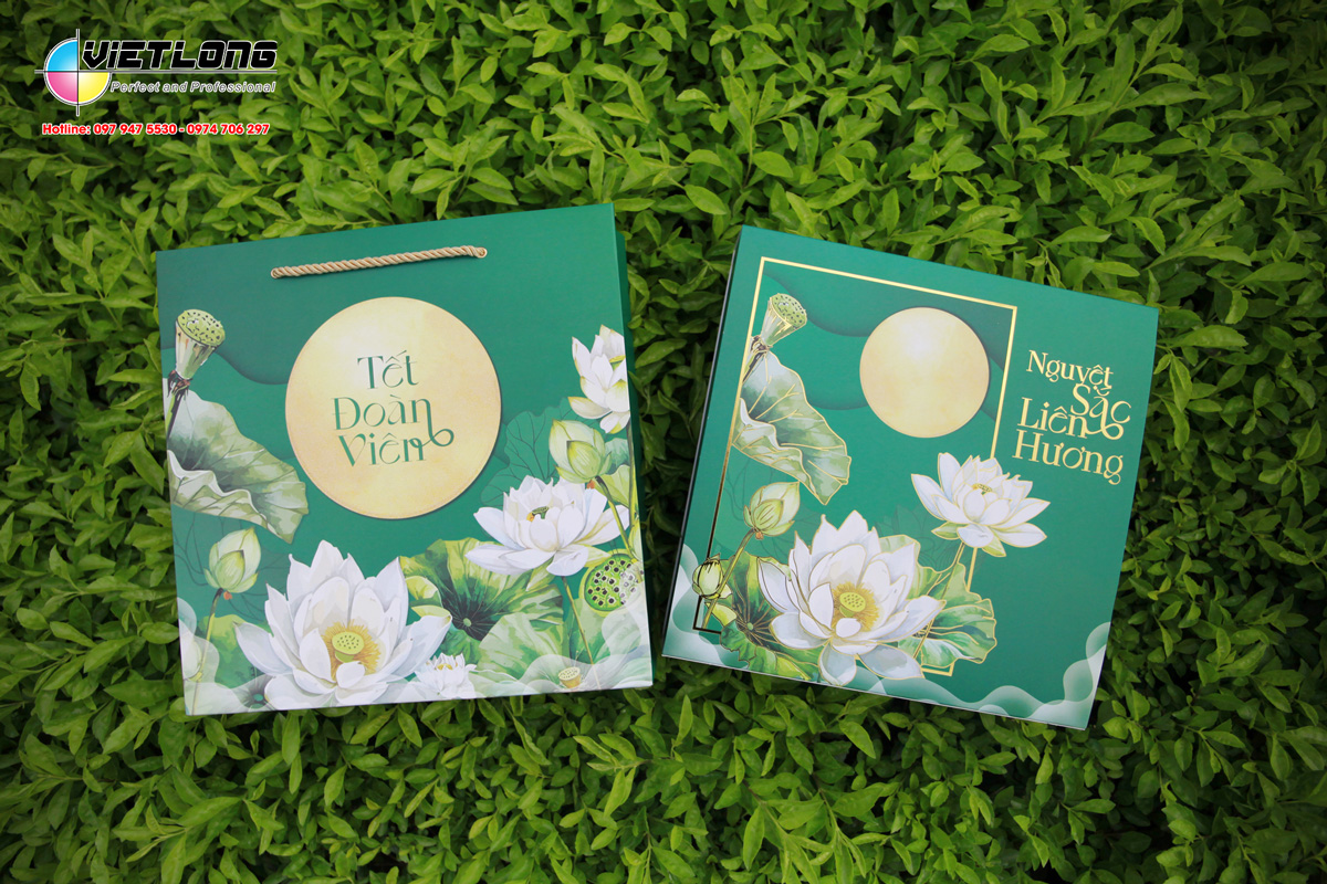 Mẫu hộp trung thu màu xanh lá ấn tượng