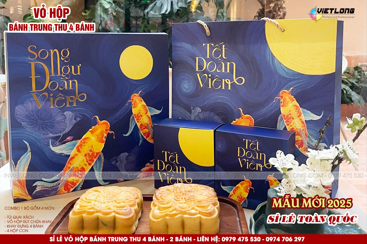 Mẫu vỏ hộp trung thu 2025 song ngư được mua nhiều