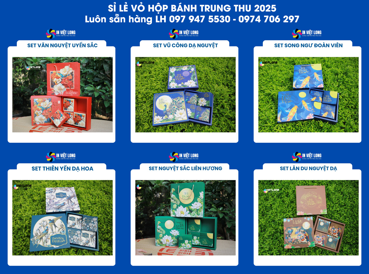 Mẫu vỏ hộp bánh trung thu 2025 đặc sắc - sang trọng - giá cả hợp lý
