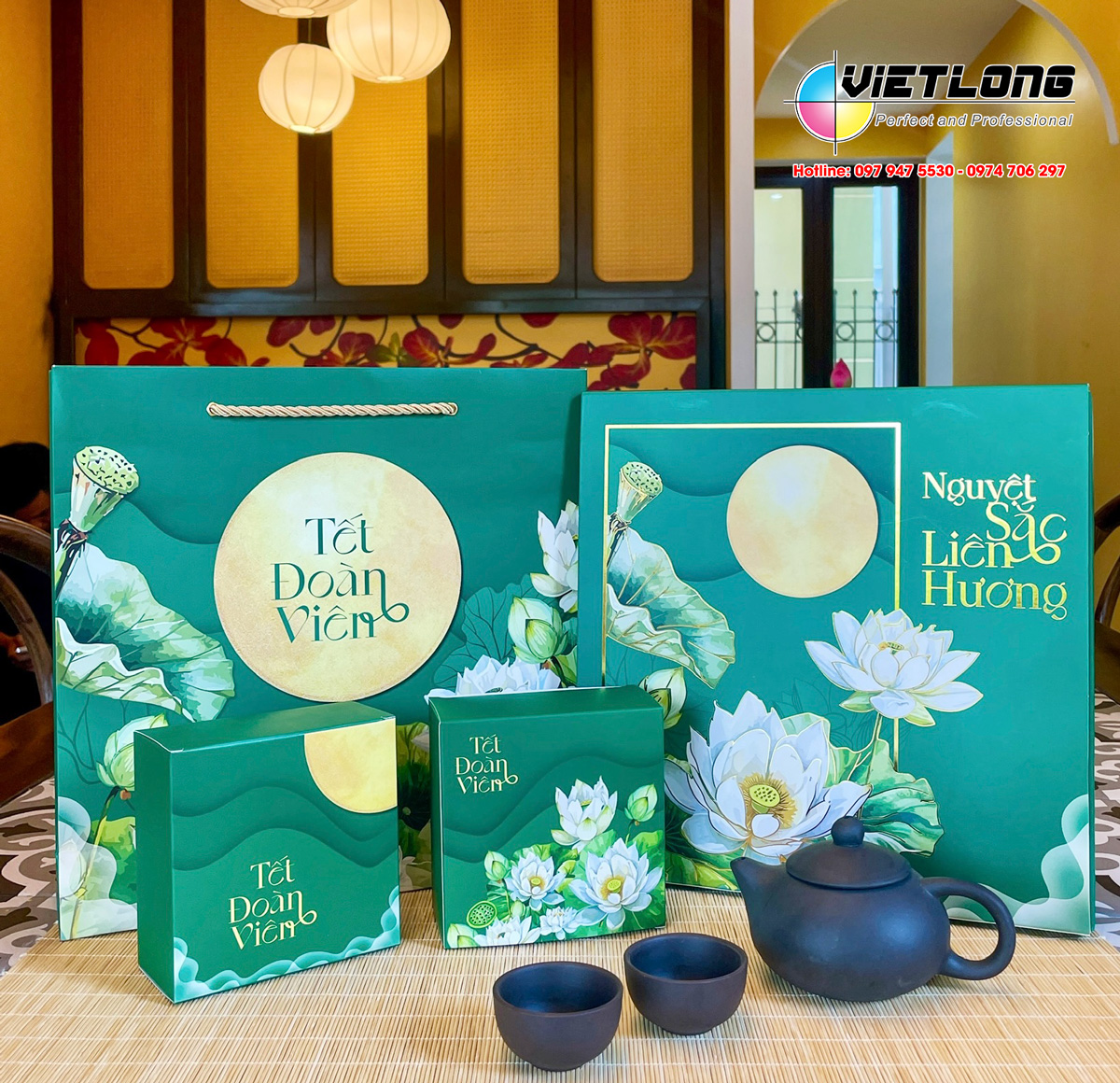 Mẫu vỏ hộp trung thu 2025 màu xanh lá được yêu thích