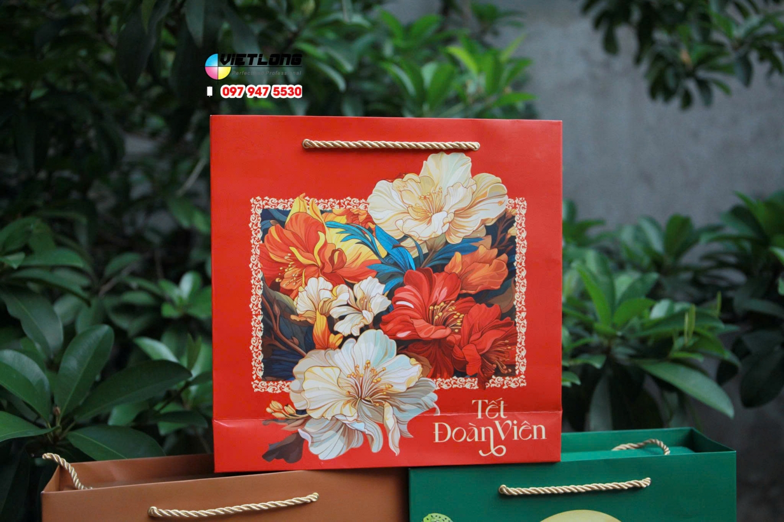 Túi đựng hộp trung thu , quai xách dây xoắn vàng đẹp